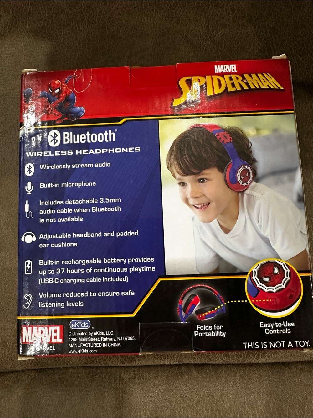 Marvel Spider-Man Kids Bluetooth Headphones - Red, Blue & Purple Accents